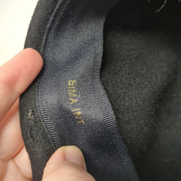 Huckel Bora Super Sima Int Flat Fitted Newsboy Cap Black Small Blank Wool Felt - Picture 12 of 12